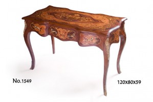 Barock Schreibtisch  Antik Stil MoSr1549Glas OBF glänzend