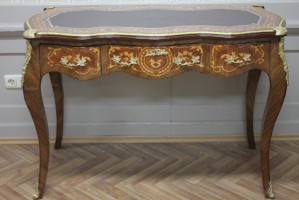 Barock Schreibtisch Antik Stil 122x63x81cm oben Holz LouisXV FaSr0100 – Bild 3