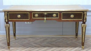 Barock Schreibtisch Antik Stil 160x75 Skai beige  LouisXV MoSr0267B