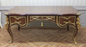 Barock Schreibtisch Antik Stil 195x105 oben Holz LouisXV MoSr0605Hz